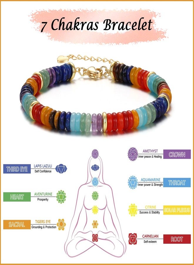 Korotho Chakra Bracelet for Women, Crystals and Healing Stones Crystal Bracelet Anxiety Relief Items for Christmas Gifts 7 Chakra Bracelets Pulseras Para Mujer Spiritual Bracelets for Women Trendy - Image 2